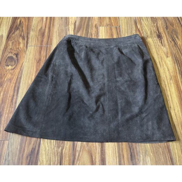 Kenar Brown Leather Layered Wrap Skirt Women’s Size 10 Western Festival - Picture 6 of 6